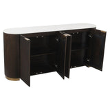 Mayfield Brown 2 Door Mango Wood Sideboard Marble Top
