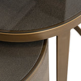 Bloomingville Set of 2 Gold End Tables with Leather Top by Richmond Interiors