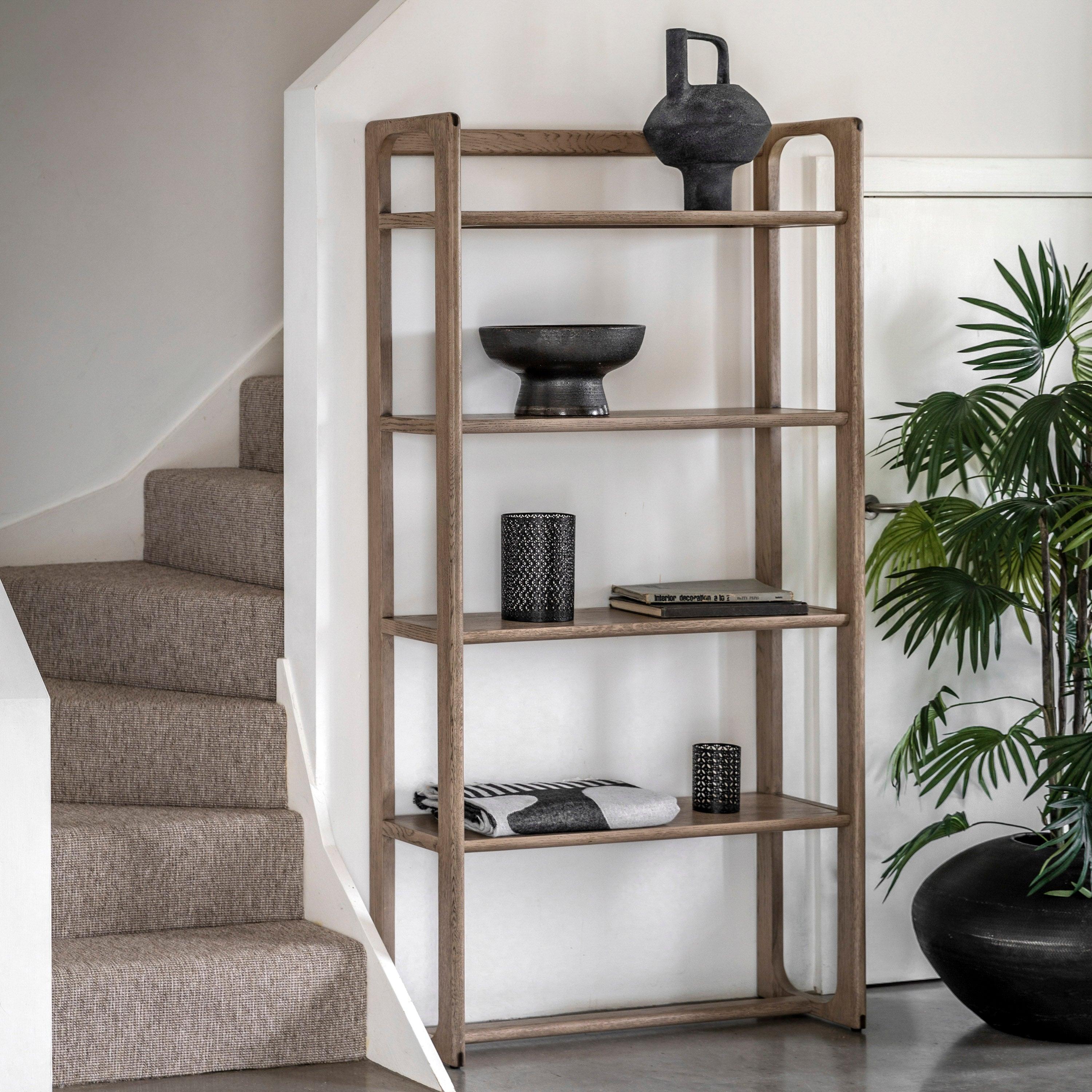 Artisan Open Display Smoked Oak Wood - Maison Rêves UK
