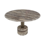 Cooper Brushed Bronze Dining Table Travertine Top