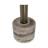 Cooper Brushed Bronze Side Table Travertine Top