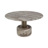 Cooper Brushed Bronze Coffee Table Travertine Top
