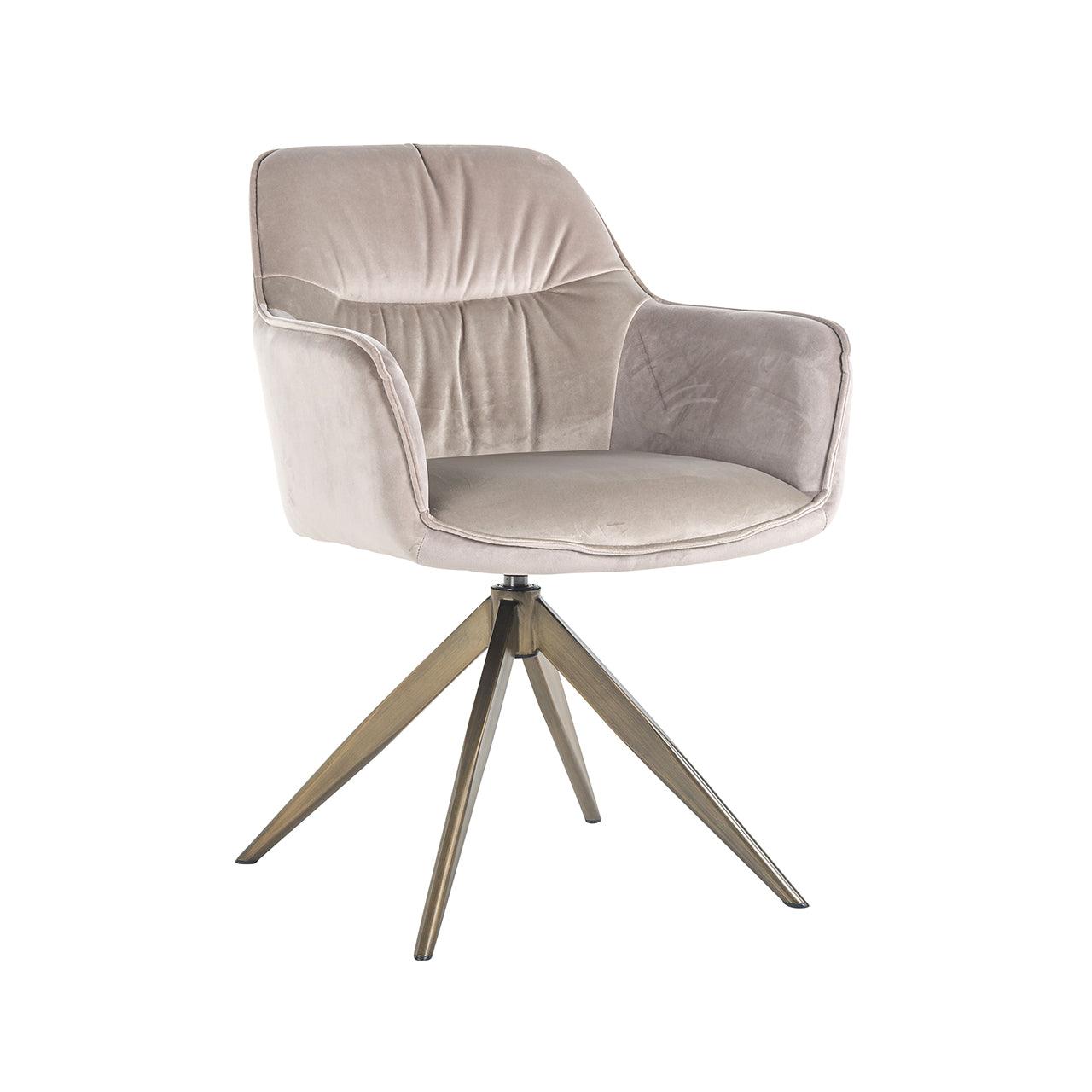 Aline Velvet Swivel Chair with Gold Iron Legs by Richmond Interiors - Maison Rêves UK