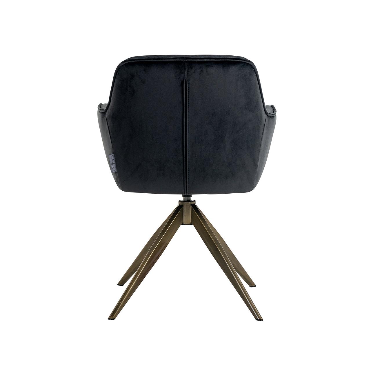 Aline Velvet Swivel Chair with Gold Iron Legs by Richmond Interiors - Maison Rêves UK