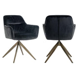 Aline Velvet Swivel Chair with Gold Iron Legs by Richmond Interiors - Maison Rêves UK