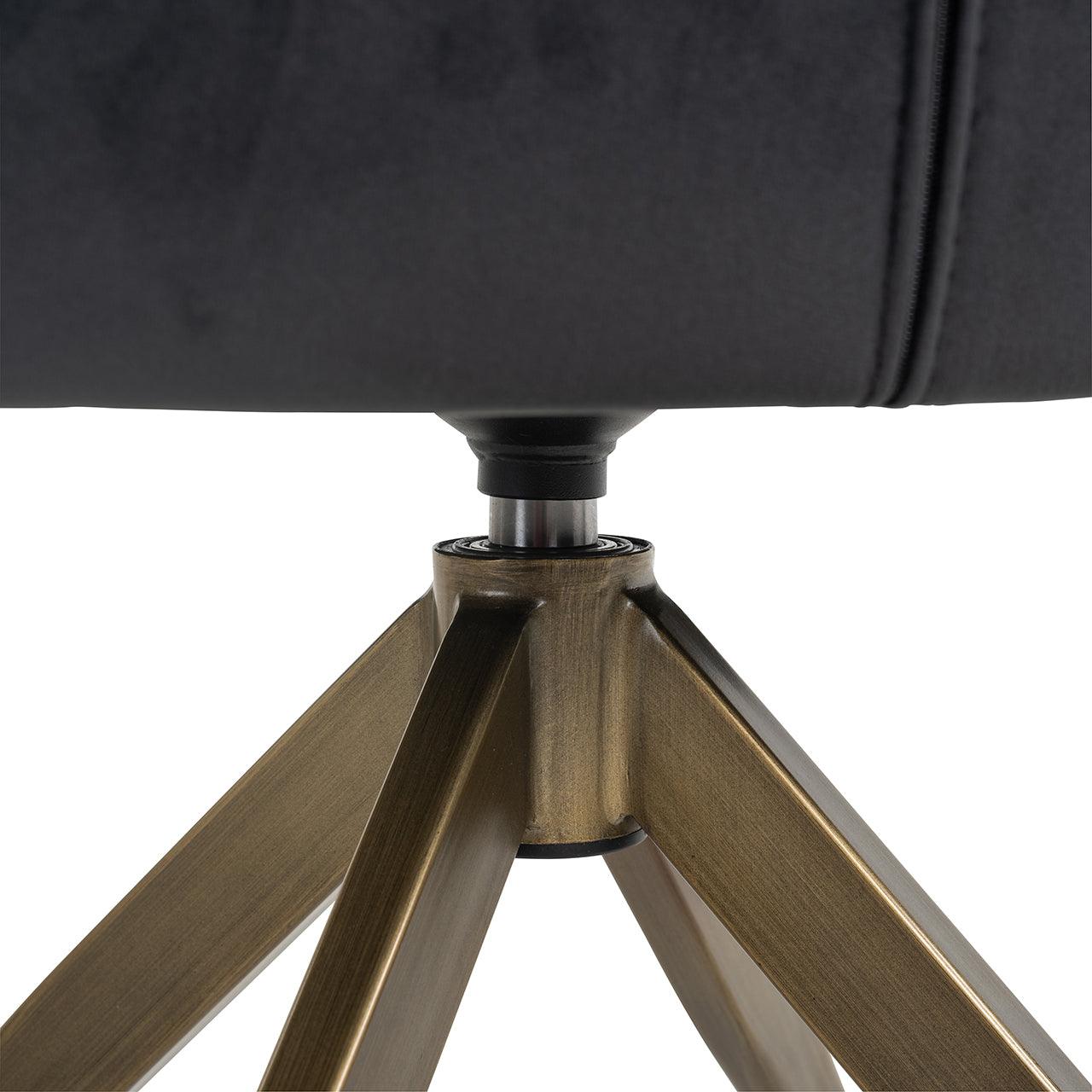Aline Velvet Swivel Chair with Gold Iron Legs by Richmond Interiors - Maison Rêves UK