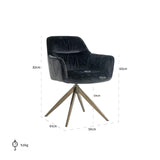 Aline Velvet Swivel Chair with Gold Iron Legs by Richmond Interiors - Maison Rêves UK