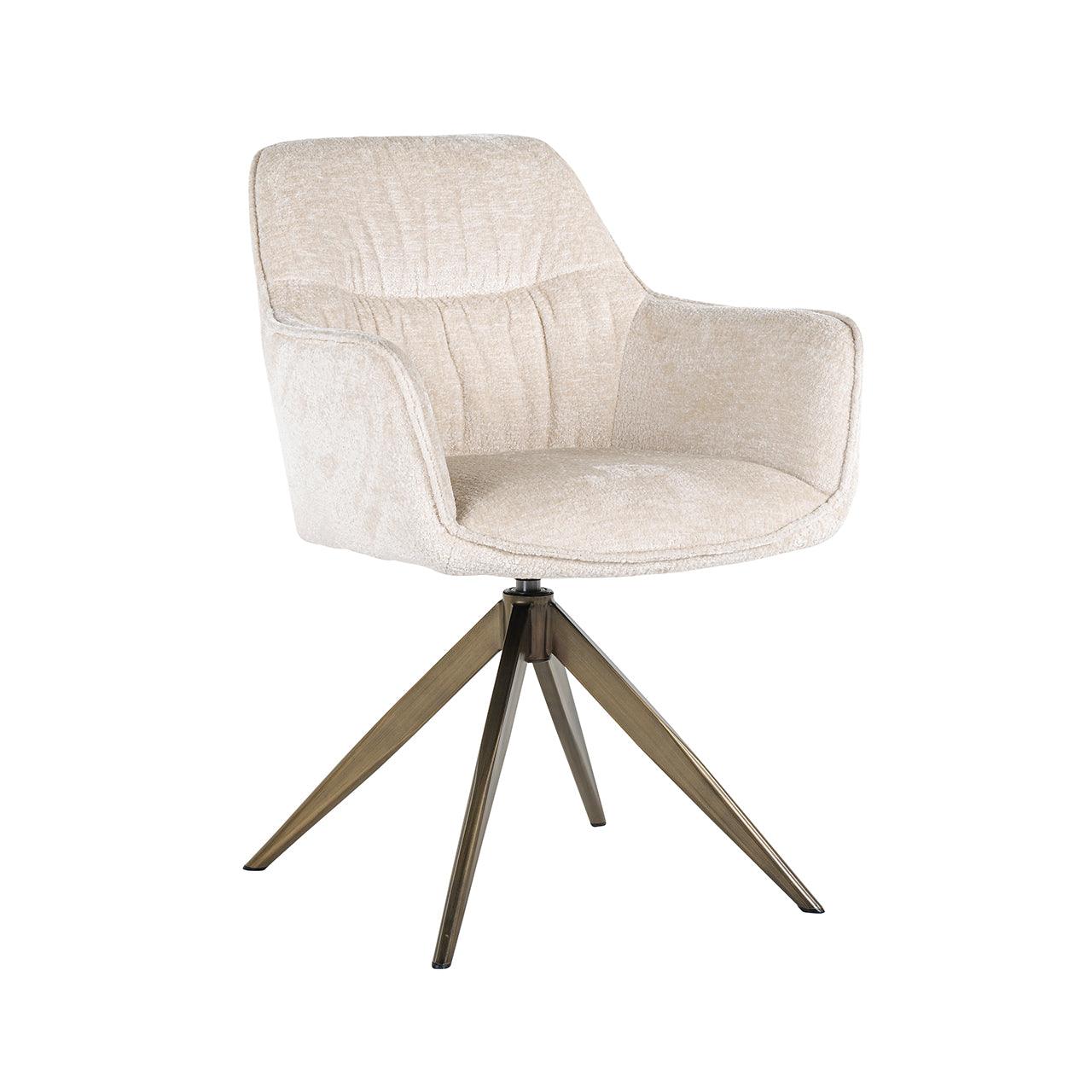 Aline Velvet Swivel Chair with Gold Iron Legs by Richmond Interiors - Maison Rêves UK