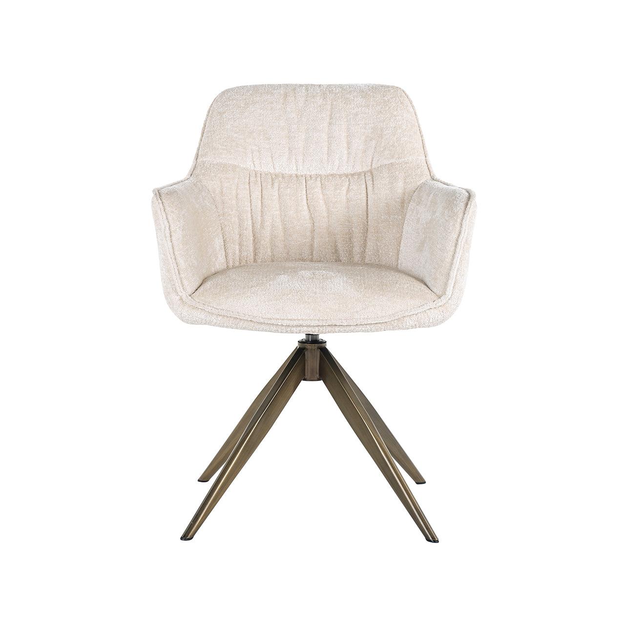 Aline Velvet Swivel Chair with Gold Iron Legs by Richmond Interiors - Maison Rêves UK