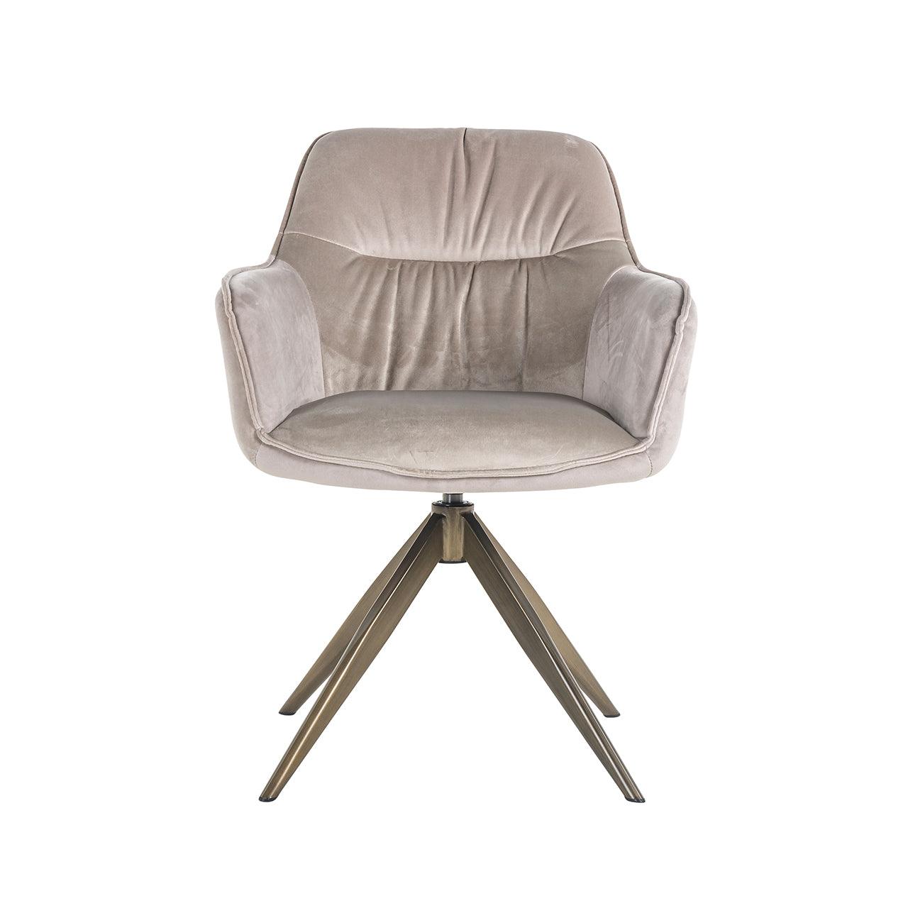 Aline Velvet Swivel Chair with Gold Iron Legs by Richmond Interiors - Maison Rêves UK