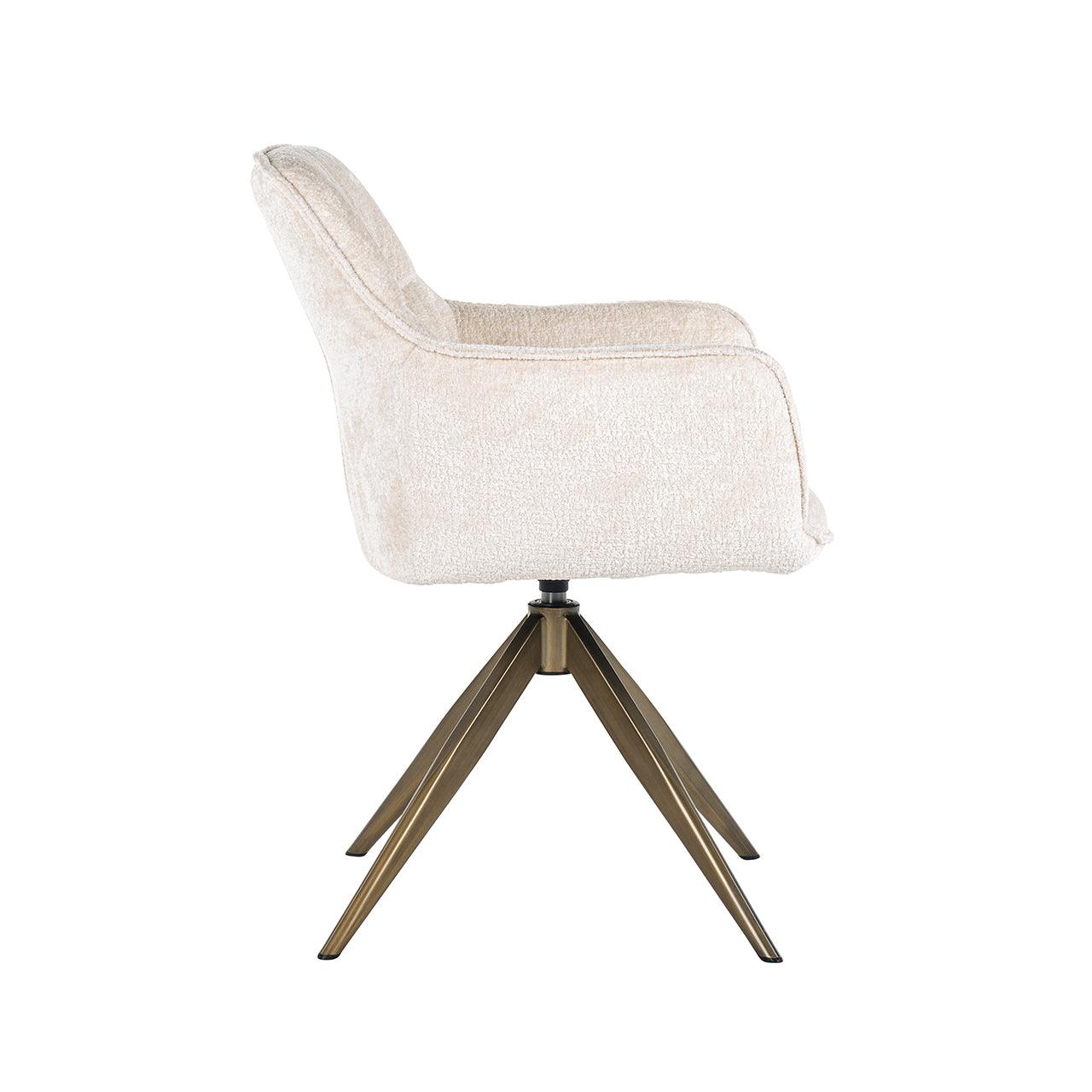 Aline Velvet Swivel Chair with Gold Iron Legs by Richmond Interiors - Maison Rêves UK