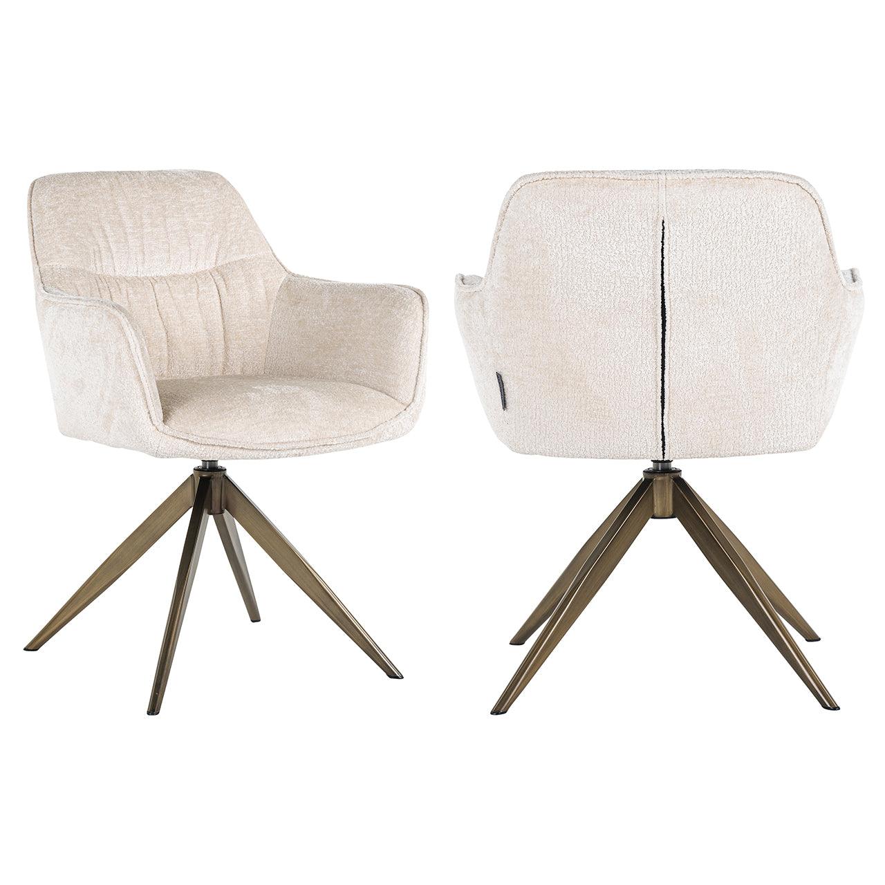 Aline Velvet Swivel Chair with Gold Iron Legs by Richmond Interiors - Maison Rêves UK
