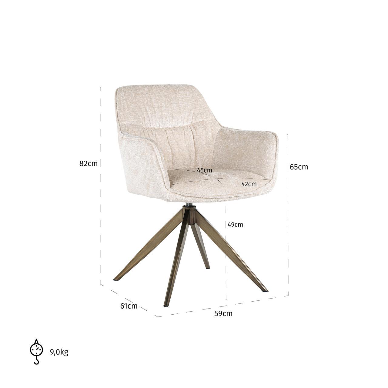 Aline Velvet Swivel Chair with Gold Iron Legs by Richmond Interiors - Maison Rêves UK