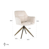 Aline Velvet Swivel Chair with Gold Iron Legs by Richmond Interiors - Maison Rêves UK