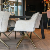 Aline Velvet Swivel Chair with Gold Iron Legs by Richmond Interiors - Maison Rêves UK