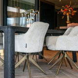 Aline Velvet Swivel Chair with Gold Iron Legs by Richmond Interiors - Maison Rêves UK