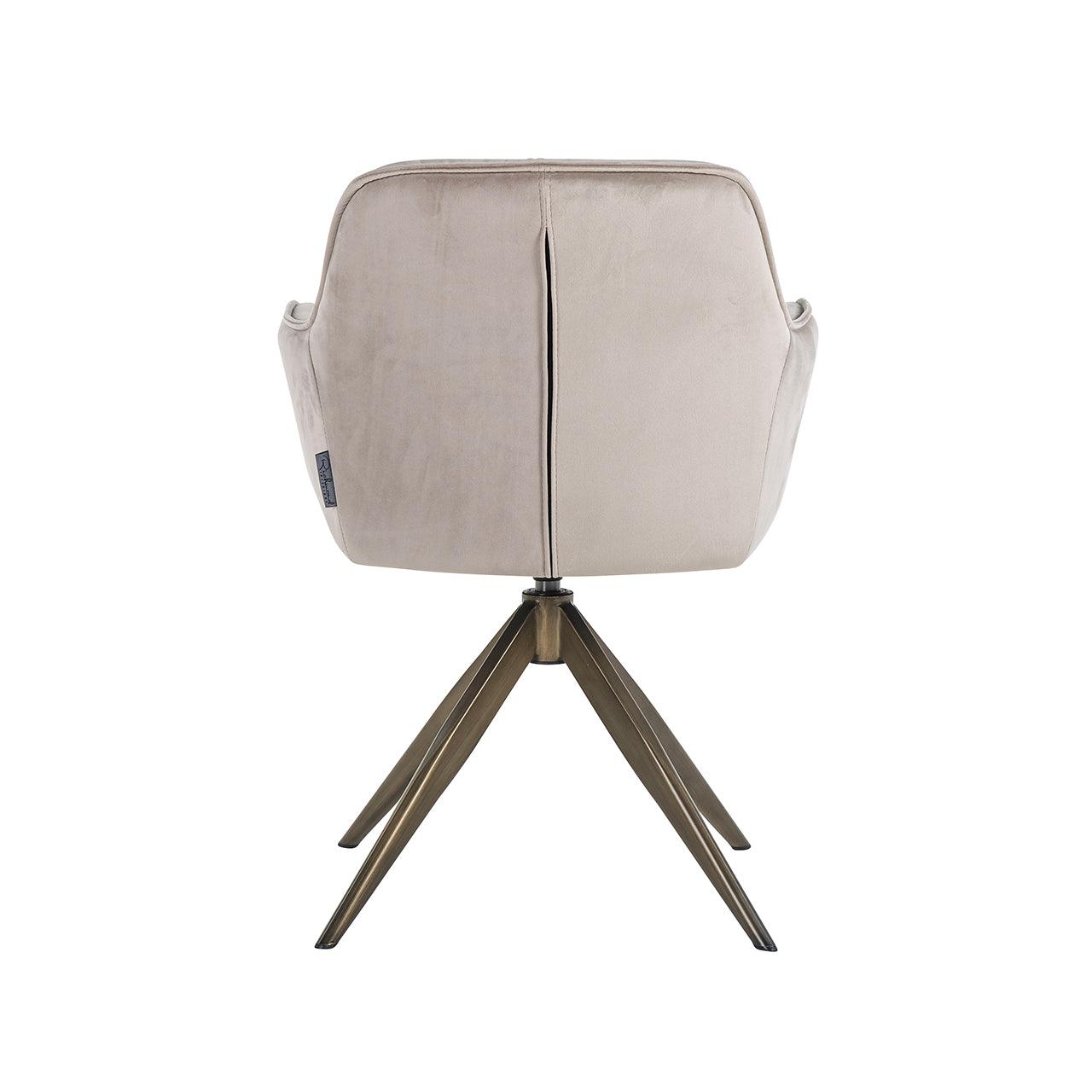 Aline Velvet Swivel Chair with Gold Iron Legs by Richmond Interiors - Maison Rêves UK