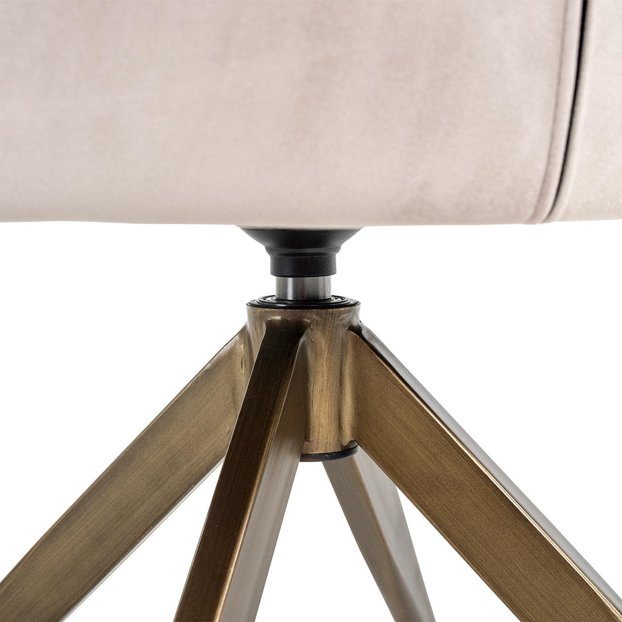Aline Velvet Swivel Chair with Gold Iron Legs by Richmond Interiors - Maison Rêves UK