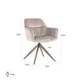 Aline Velvet Swivel Chair with Gold Iron Legs by Richmond Interiors - Maison Rêves UK