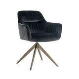 Aline Velvet Swivel Chair with Gold Iron Legs by Richmond Interiors - Maison Rêves UK