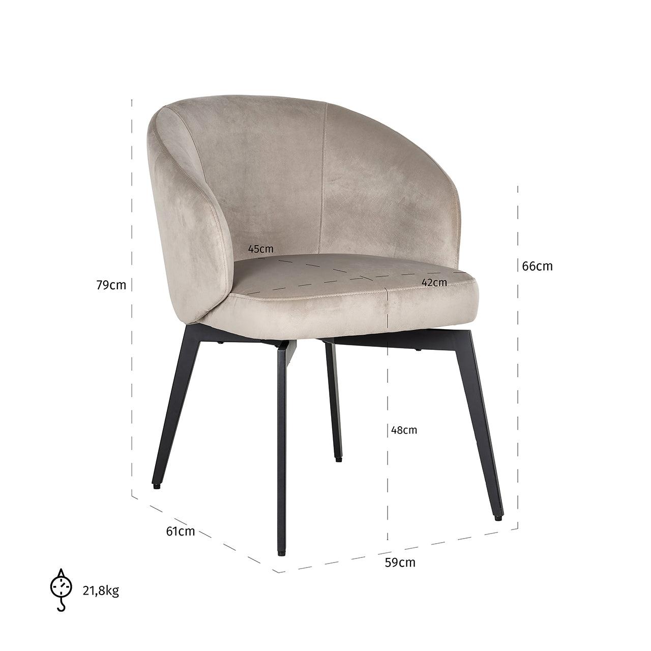 Amphara Dining Chair with Black Legs by Richmond Interiors - Maison Rêves UK