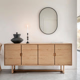 Artisan 4 Door Sideboard Natural Oak Wood - Maison Rêves UK