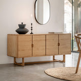 Artisan 4 Door Sideboard Natural Oak Wood - Maison Rêves UK