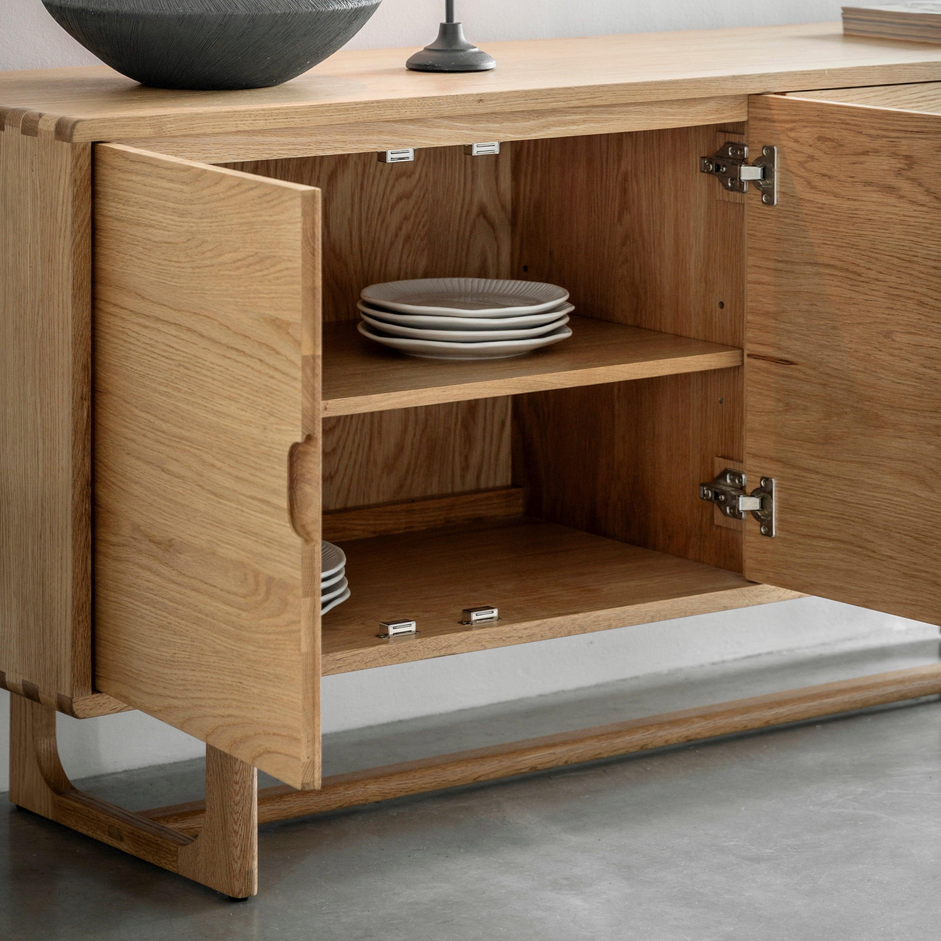 Artisan 4 Door Sideboard Natural Oak Wood - Maison Rêves UK