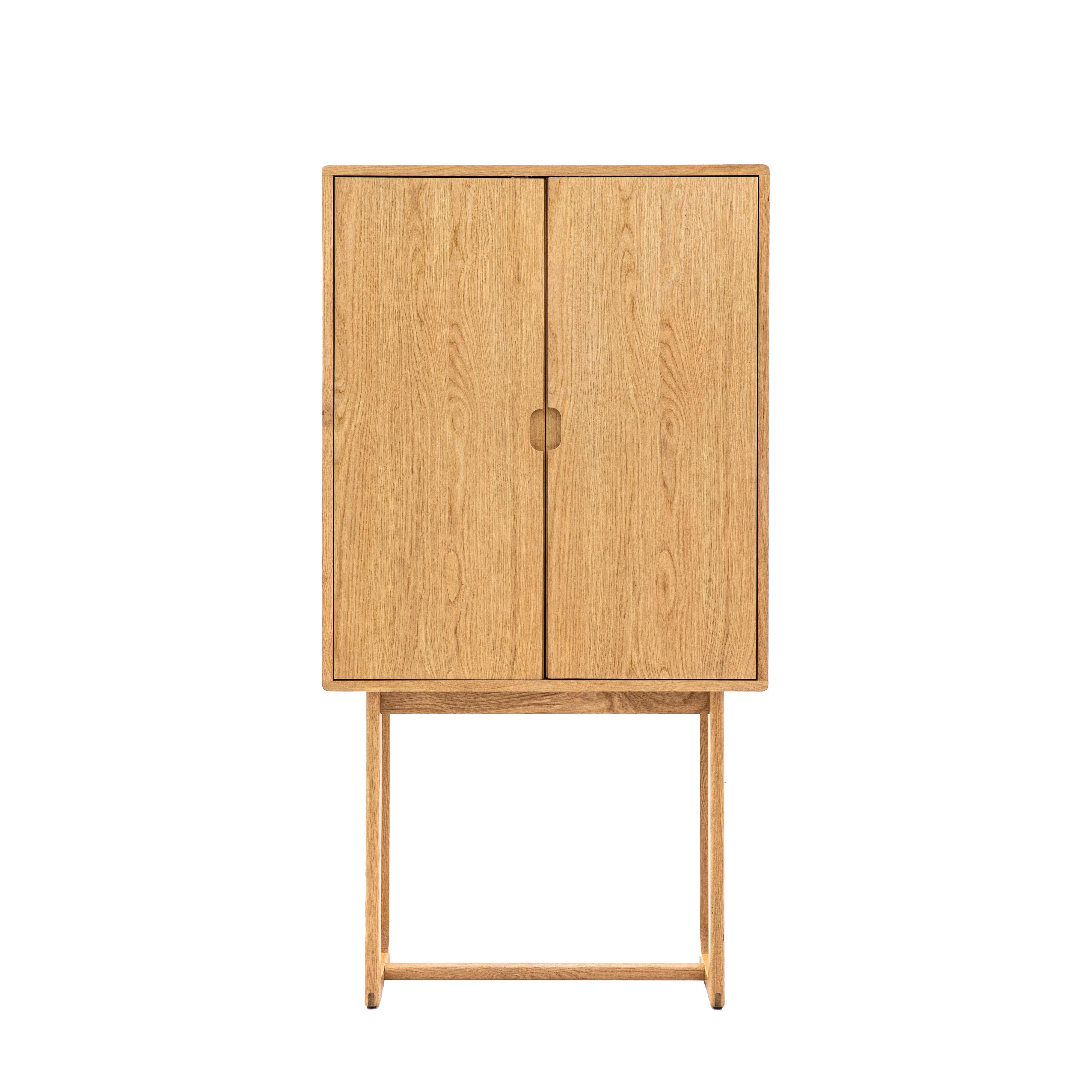 Artisan Cocktail Cabinet Natural Oak Wood - Maison Rêves UK