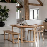 Artisan Dining Table Natural Oak Wood - Maison Rêves UK