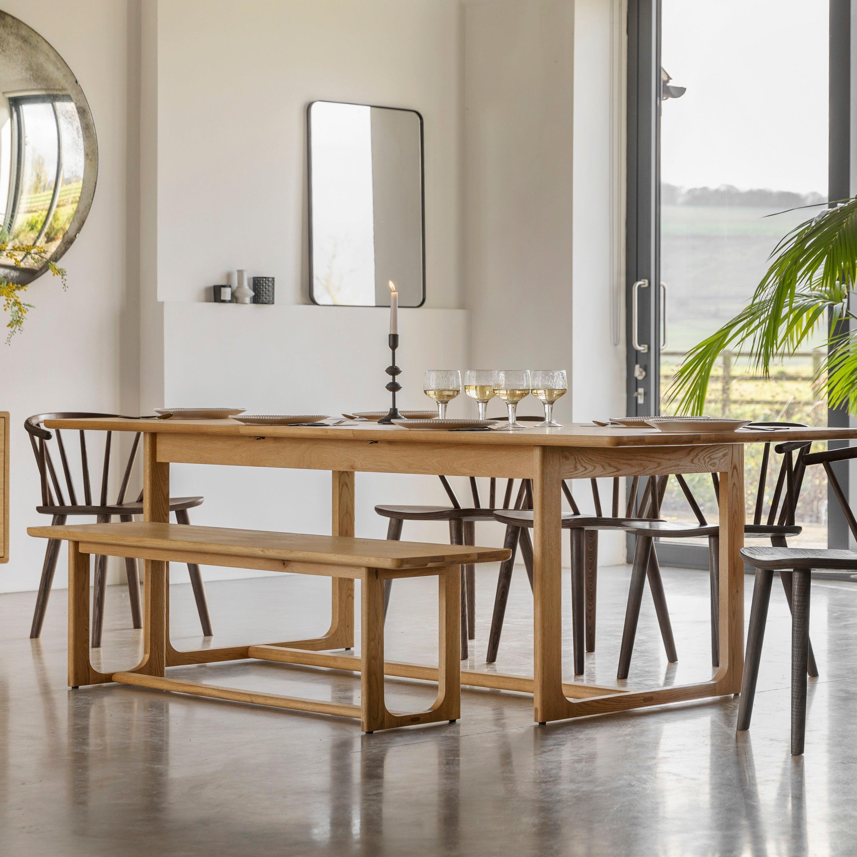 Artisan Extendable Dining Table Natural Oak Wood - Maison Rêves UK