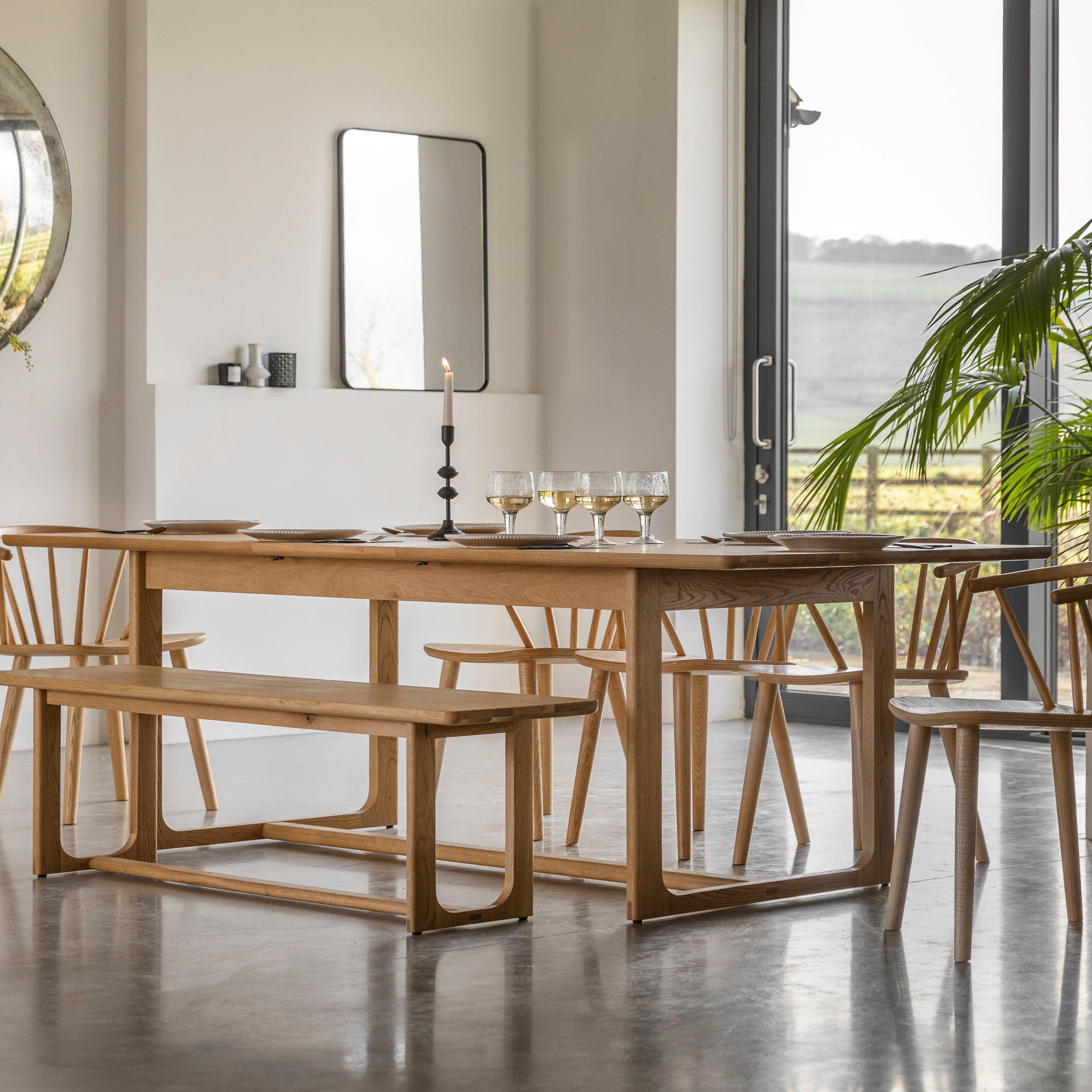 Artisan Extendable Dining Table Natural Oak Wood - Maison Rêves UK