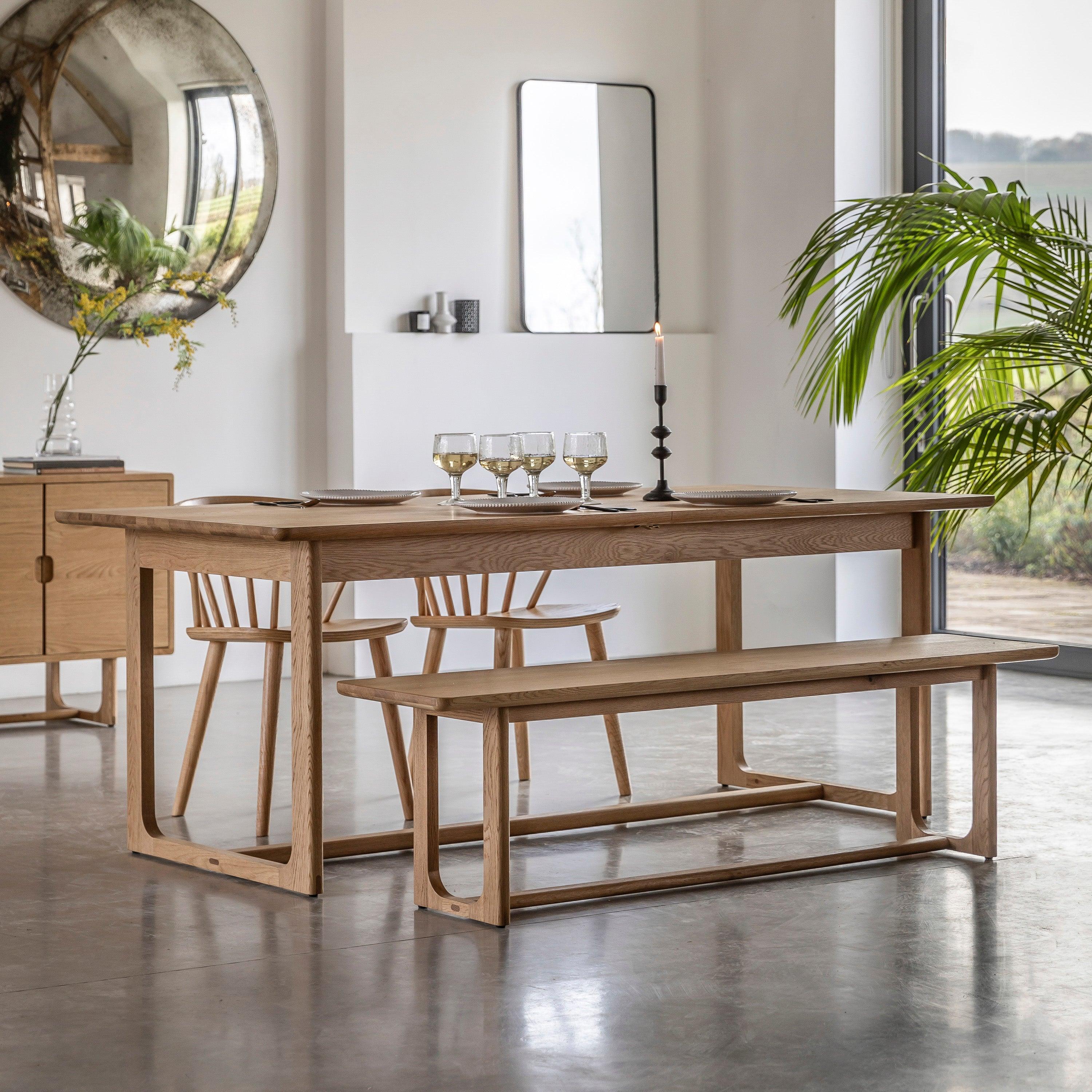 Artisan Extendable Dining Table Natural Oak Wood - Maison Rêves UK