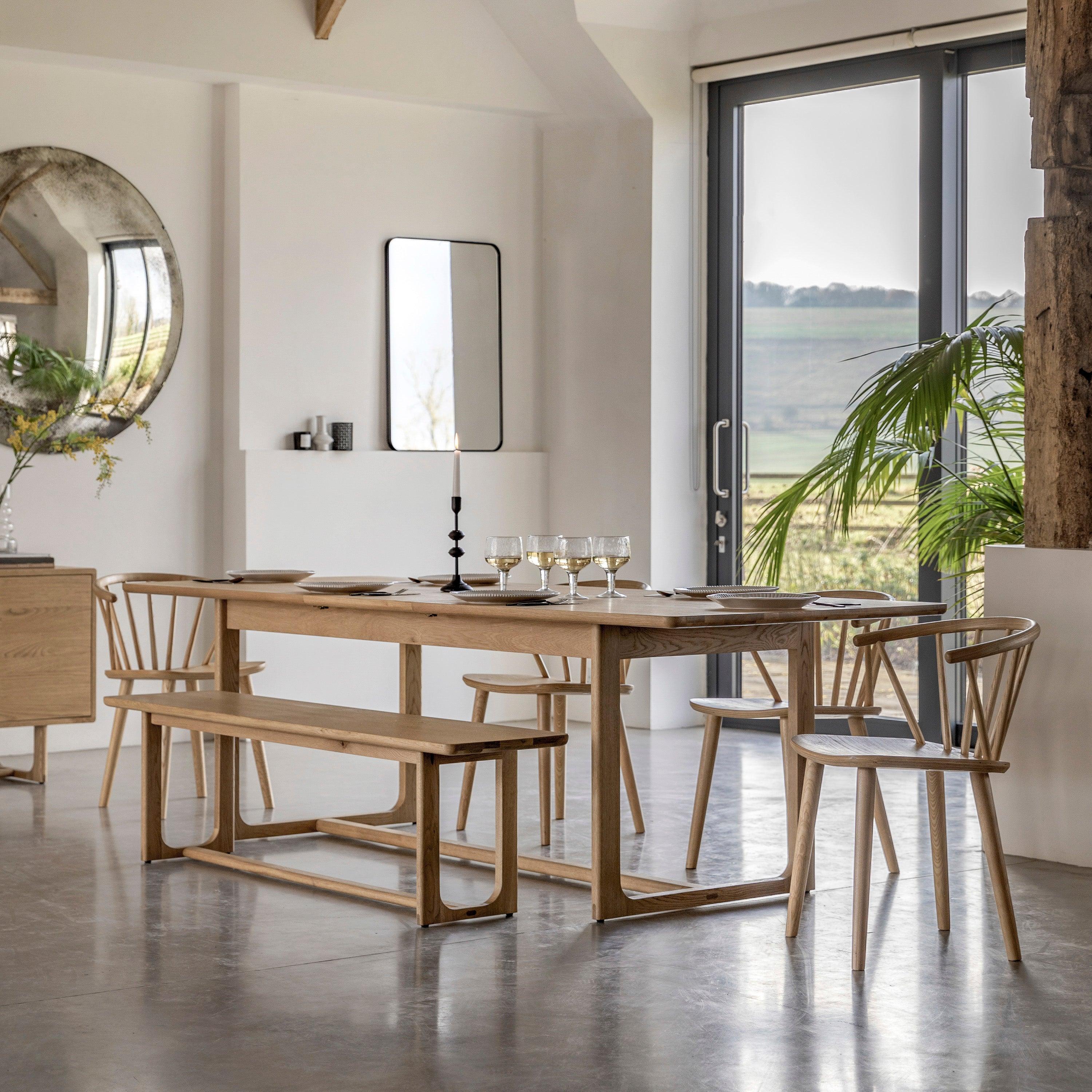 Artisan Extendable Dining Table Natural Oak Wood - Maison Rêves UK