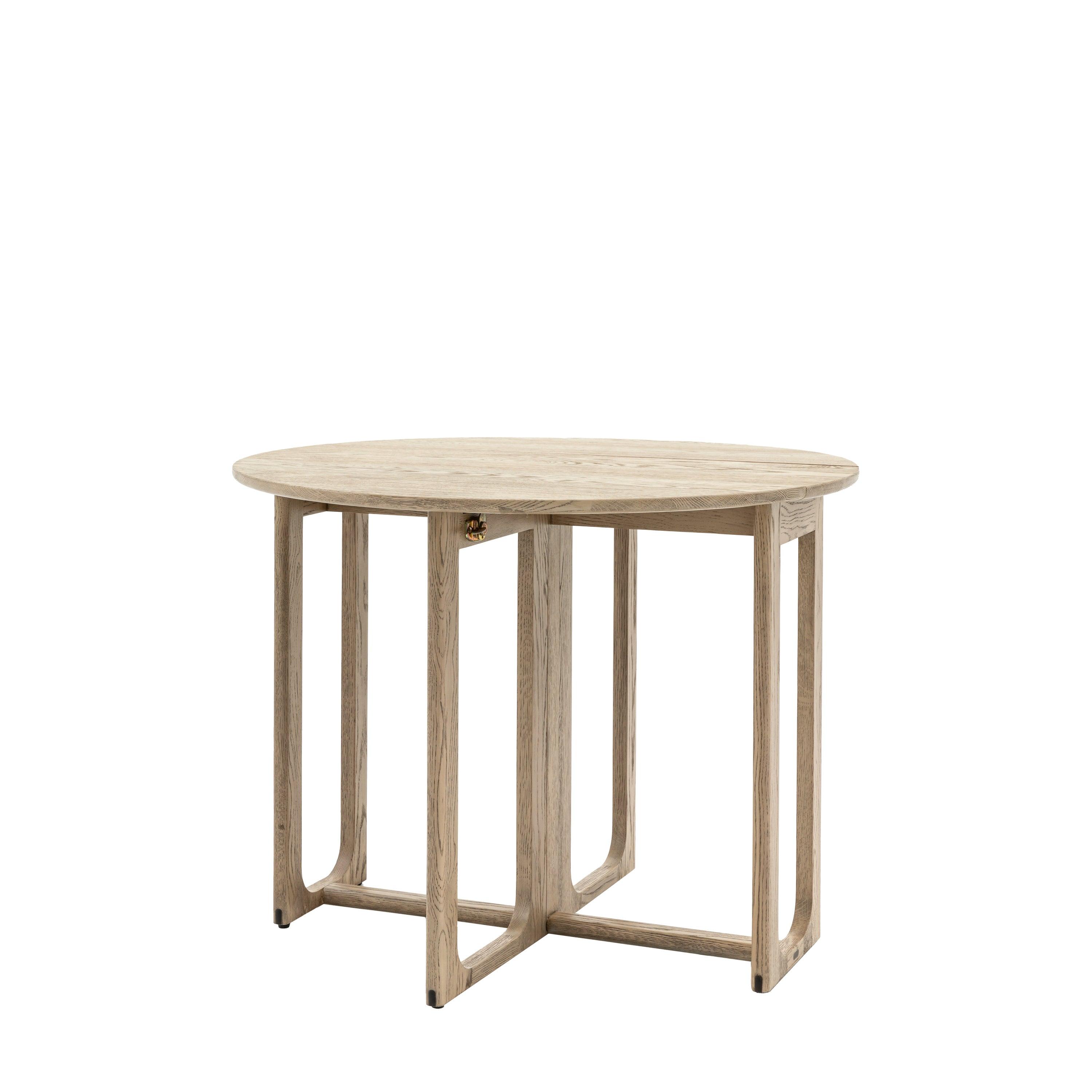 Artisan Folding Dining Table Smoked Oak Wood - Maison Rêves UK