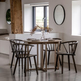 Artisan Folding Dining Table Smoked Oak Wood - Maison Rêves UK