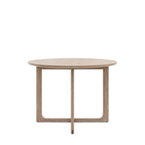 Artisan Round Dining Table Smoked Oak Wood - Maison Rêves UK