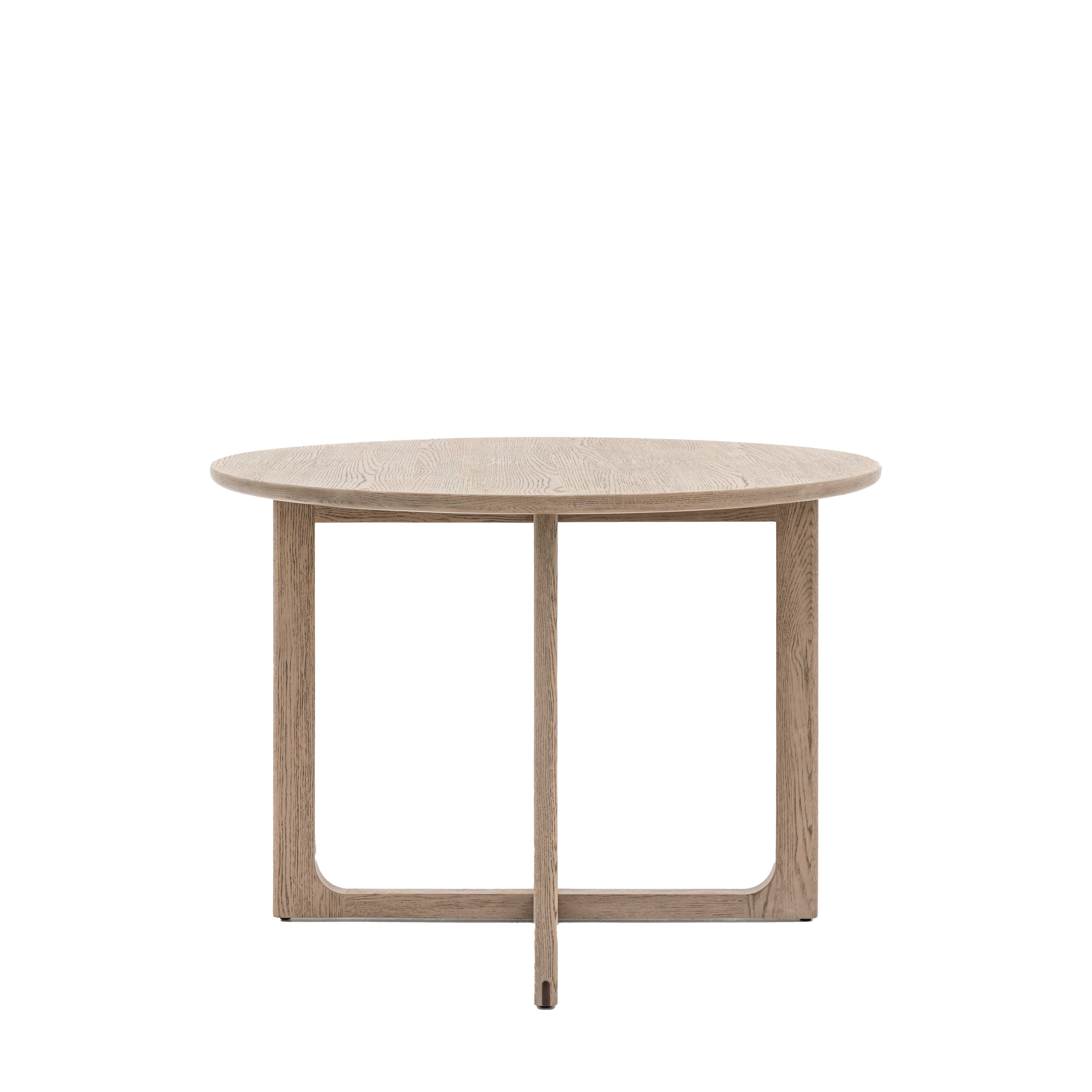 Artisan Round Dining Table Smoked Oak Wood - Maison Rêves UK