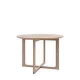Artisan Round Dining Table Smoked Oak Wood - Maison Rêves UK