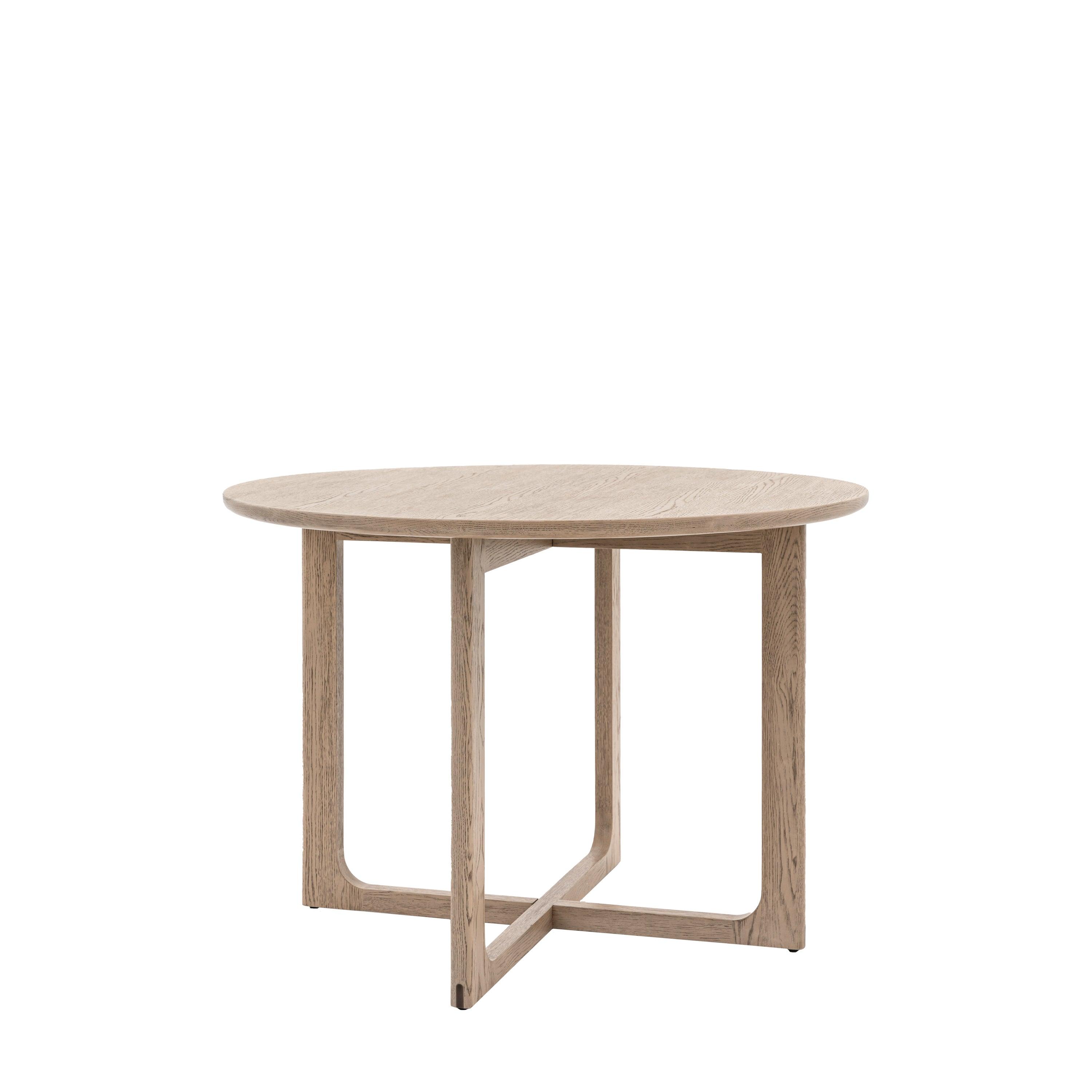 Artisan Round Dining Table Smoked Oak Wood - Maison Rêves UK
