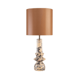 Astro Purple Breccia Marble Table Lamp with Shade - Maison Rêves UK