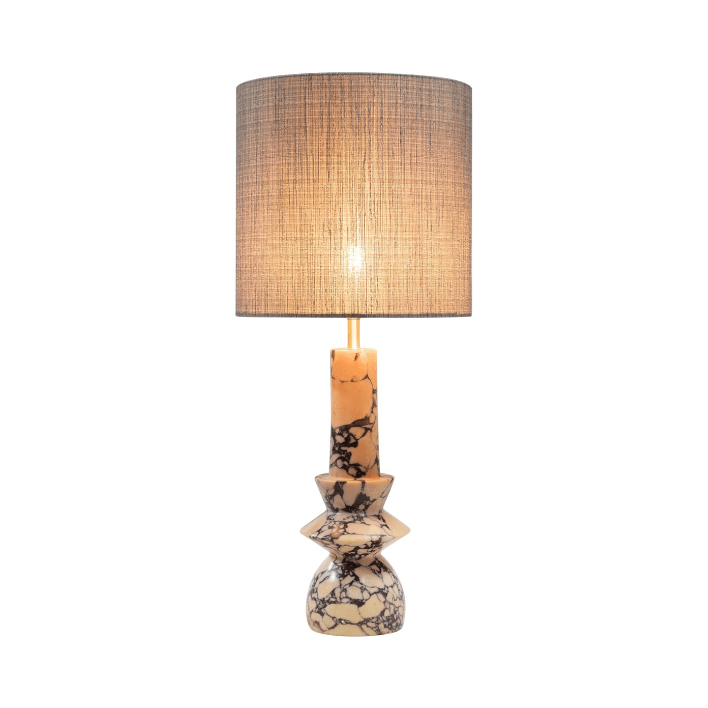 Astro Purple Breccia Marble Table Lamp with Shade - Maison Rêves UK