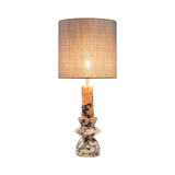 Astro Purple Breccia Marble Table Lamp with Shade - Maison Rêves UK