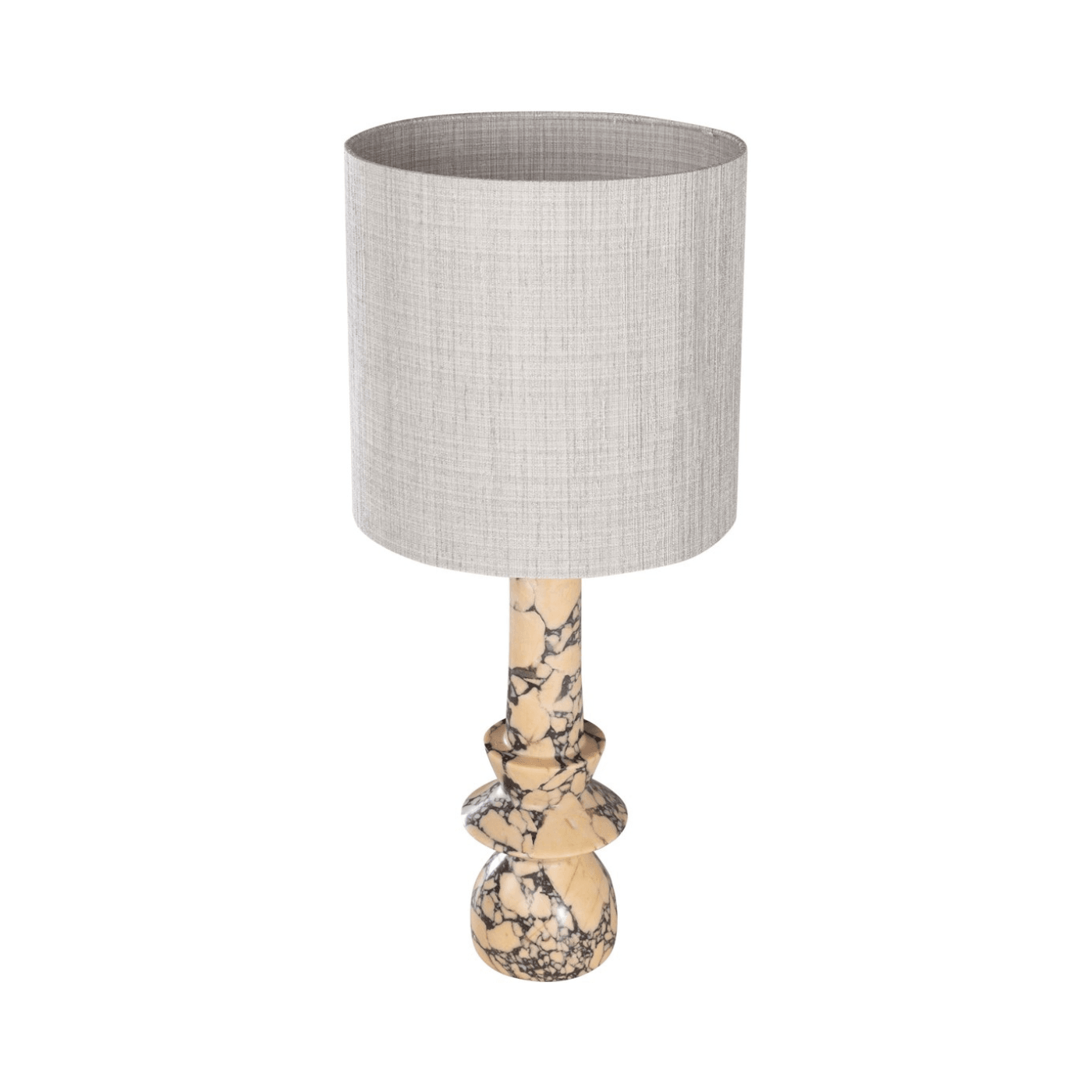 Astro Purple Breccia Marble Table Lamp with Shade - Maison Rêves UK