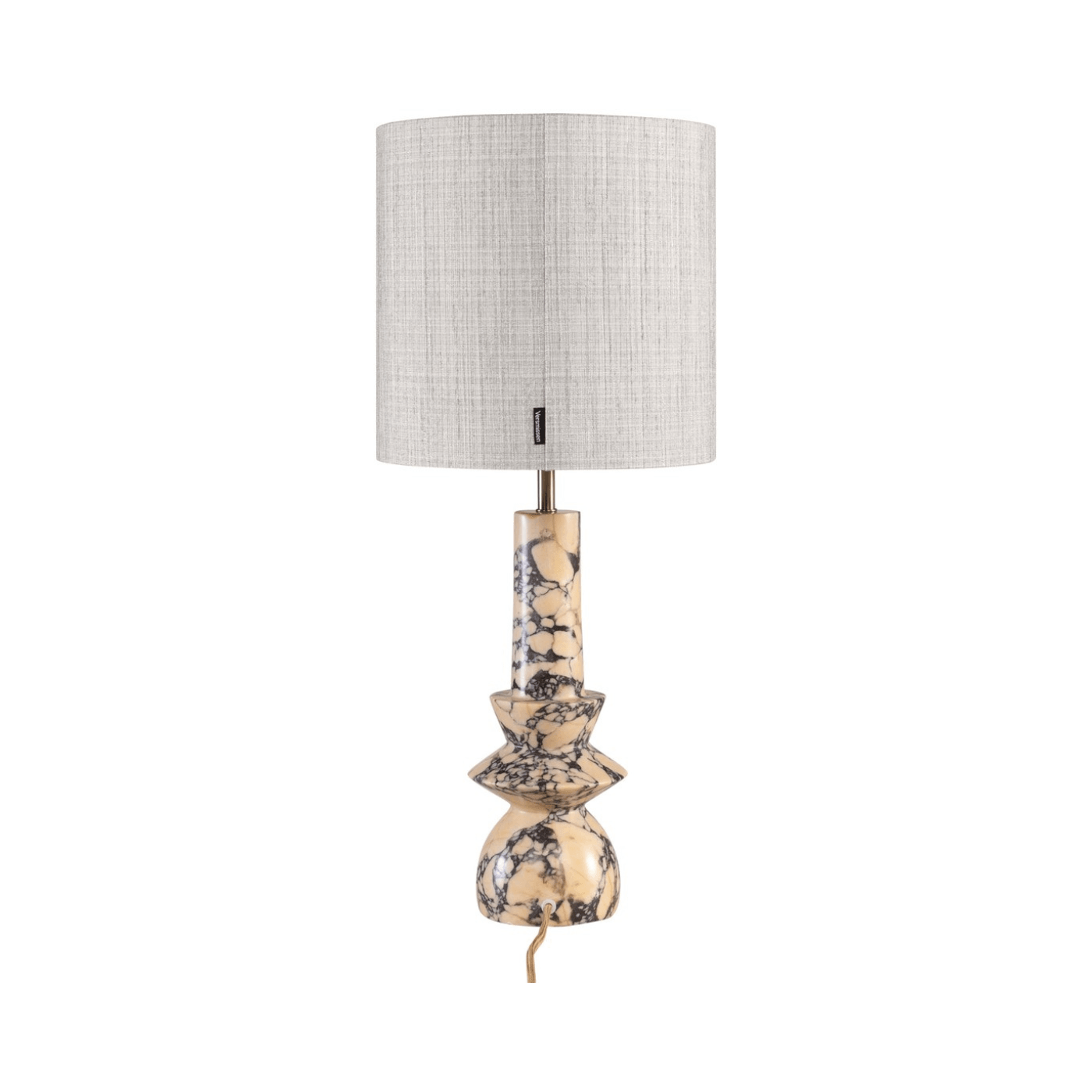 Astro Purple Breccia Marble Table Lamp with Shade - Maison Rêves UK