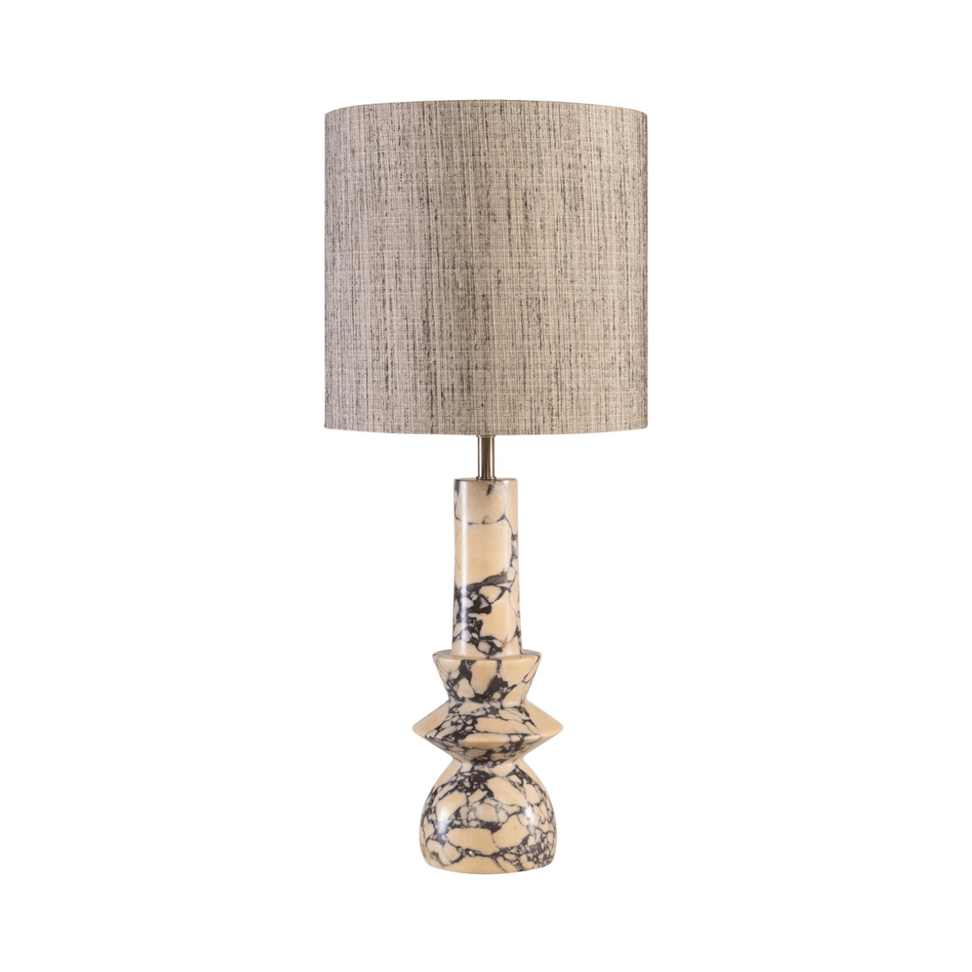 Astro Purple Breccia Marble Table Lamp with Shade - Maison Rêves UK