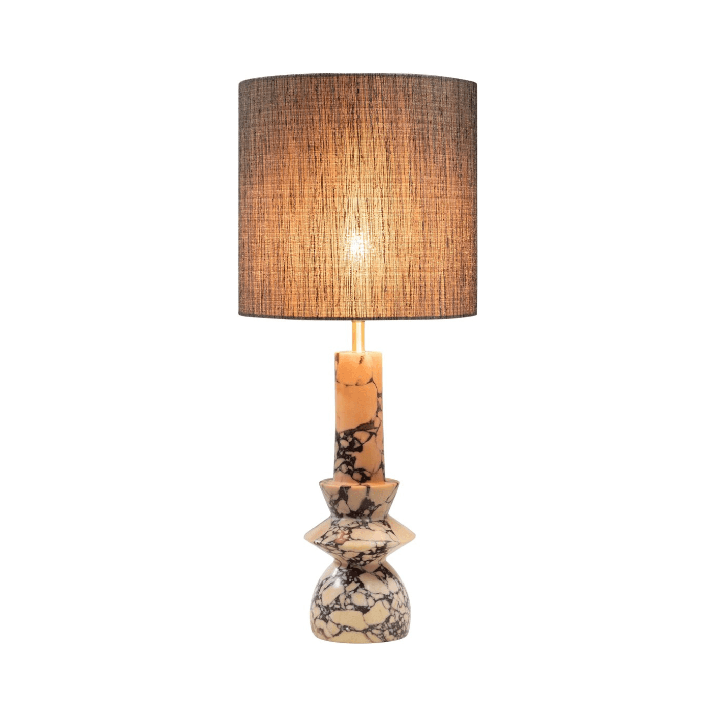 Astro Purple Breccia Marble Table Lamp with Shade - Maison Rêves UK