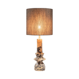 Astro Purple Breccia Marble Table Lamp with Shade - Maison Rêves UK