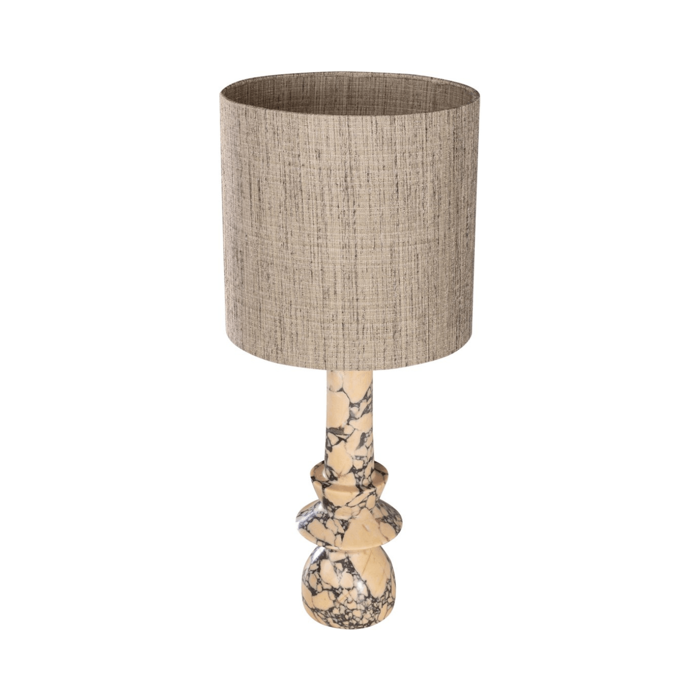 Astro Purple Breccia Marble Table Lamp with Shade - Maison Rêves UK