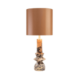 Astro Purple Breccia Marble Table Lamp with Shade - Maison Rêves UK